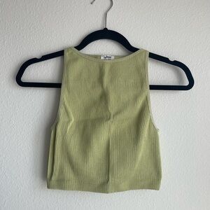 Cotton On Green Fitted Sleeveless Crop Tank